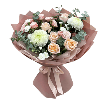 Blumenstrauß aus Rosen und Chrysanthemen