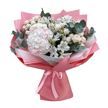 Blumenstrauß aus Rosen und Hortensien