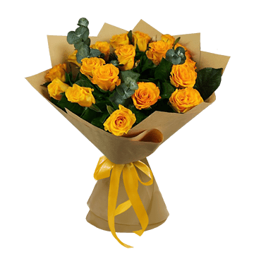Blumenstrauß aus gelben Rosen