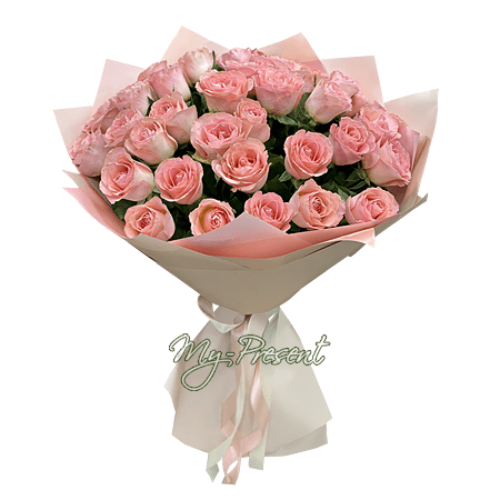 Blumenstrauß aus rosa Rosen (70-80 cm.)