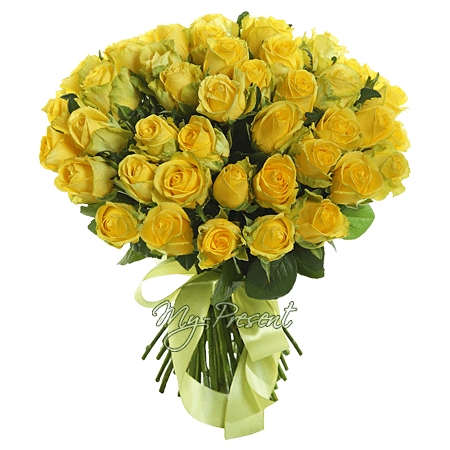 Blumenstrauß aus gelben Rosen