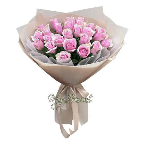 Blumenstrauß aus rosa Rosen (60 cm.)