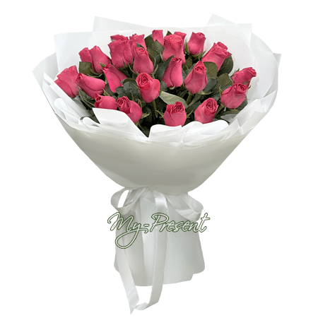 Blumenstrauß aus rosa Rosen (50 cm.)